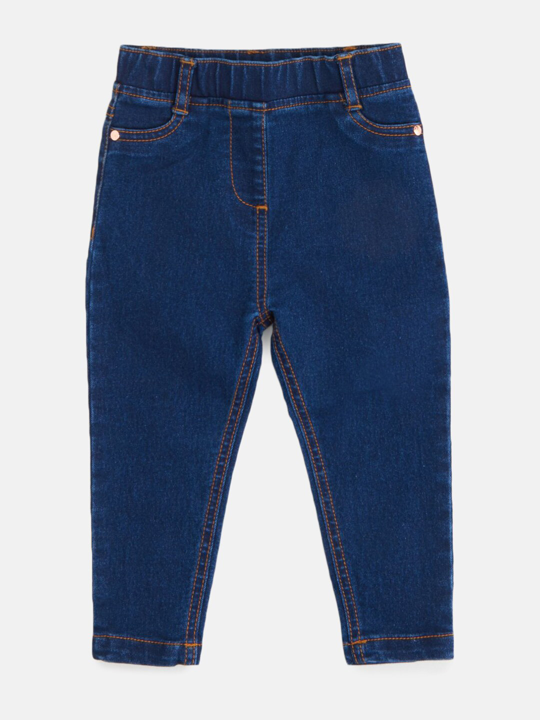 

Angel & Rocket Girls Blue Solid Slim-Fit Cotton Denim Jeggings