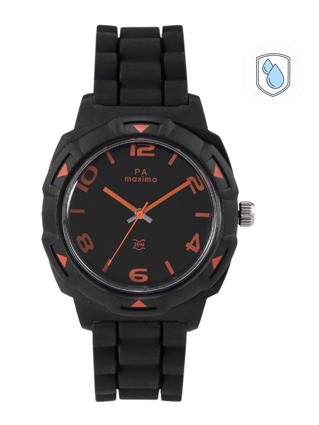 

maxima Men Regular Straps Analogue Watch, Black