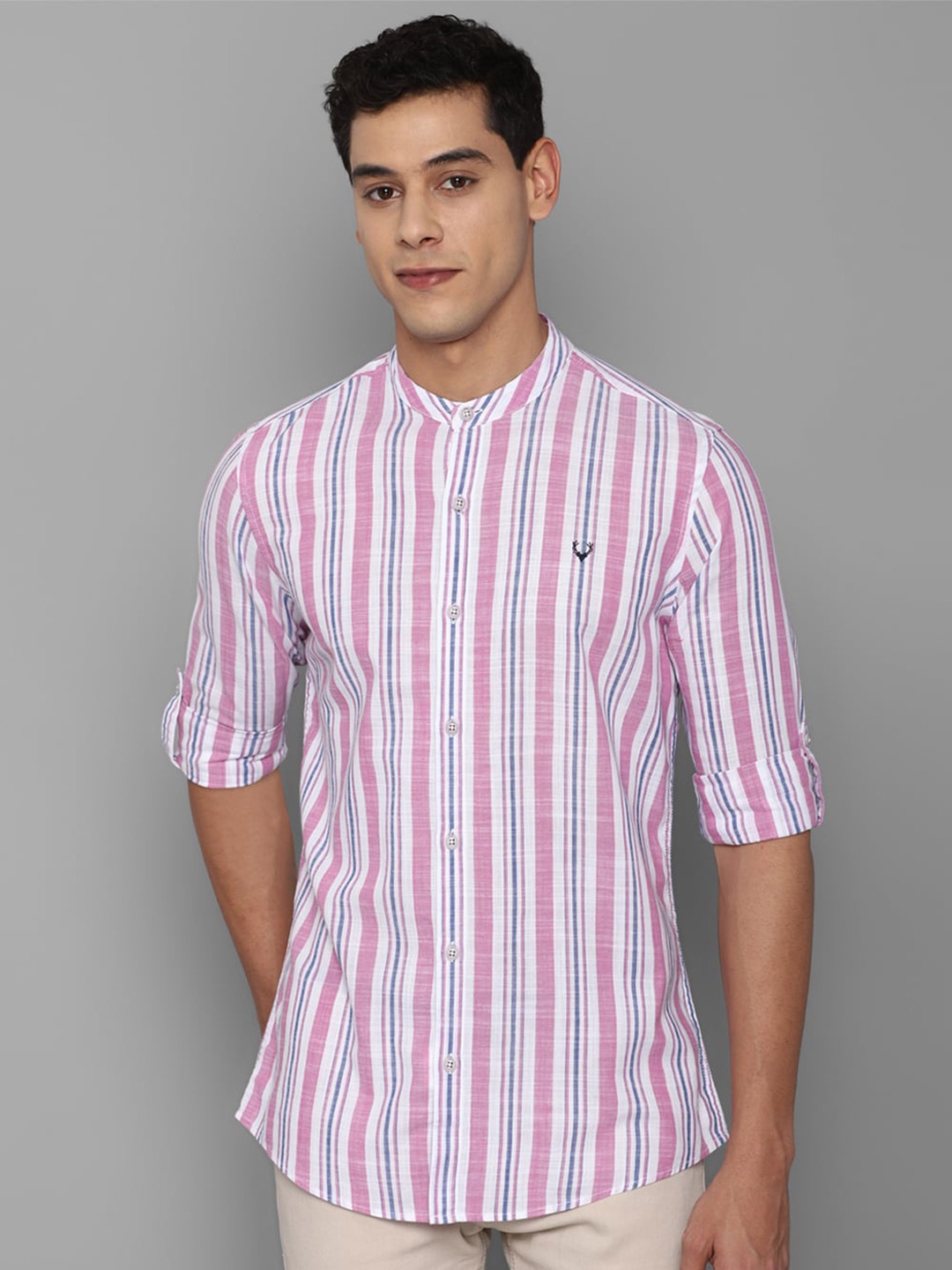 

Allen Solly Sport Men Pink Striped Casual Shirt