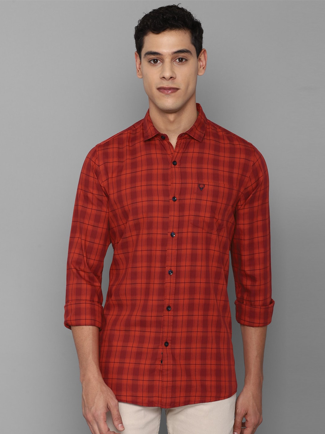 

Allen Solly Sport Men Red Tartan Checks Checked Casual Shirt
