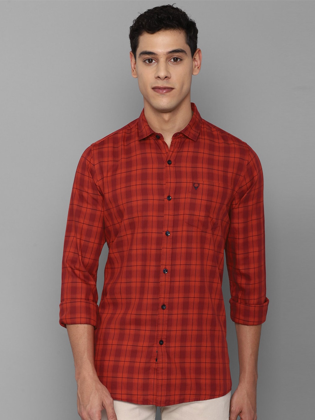 

Allen Solly Sport Men Red Tartan Checked Pure Cotton Casual Shirt