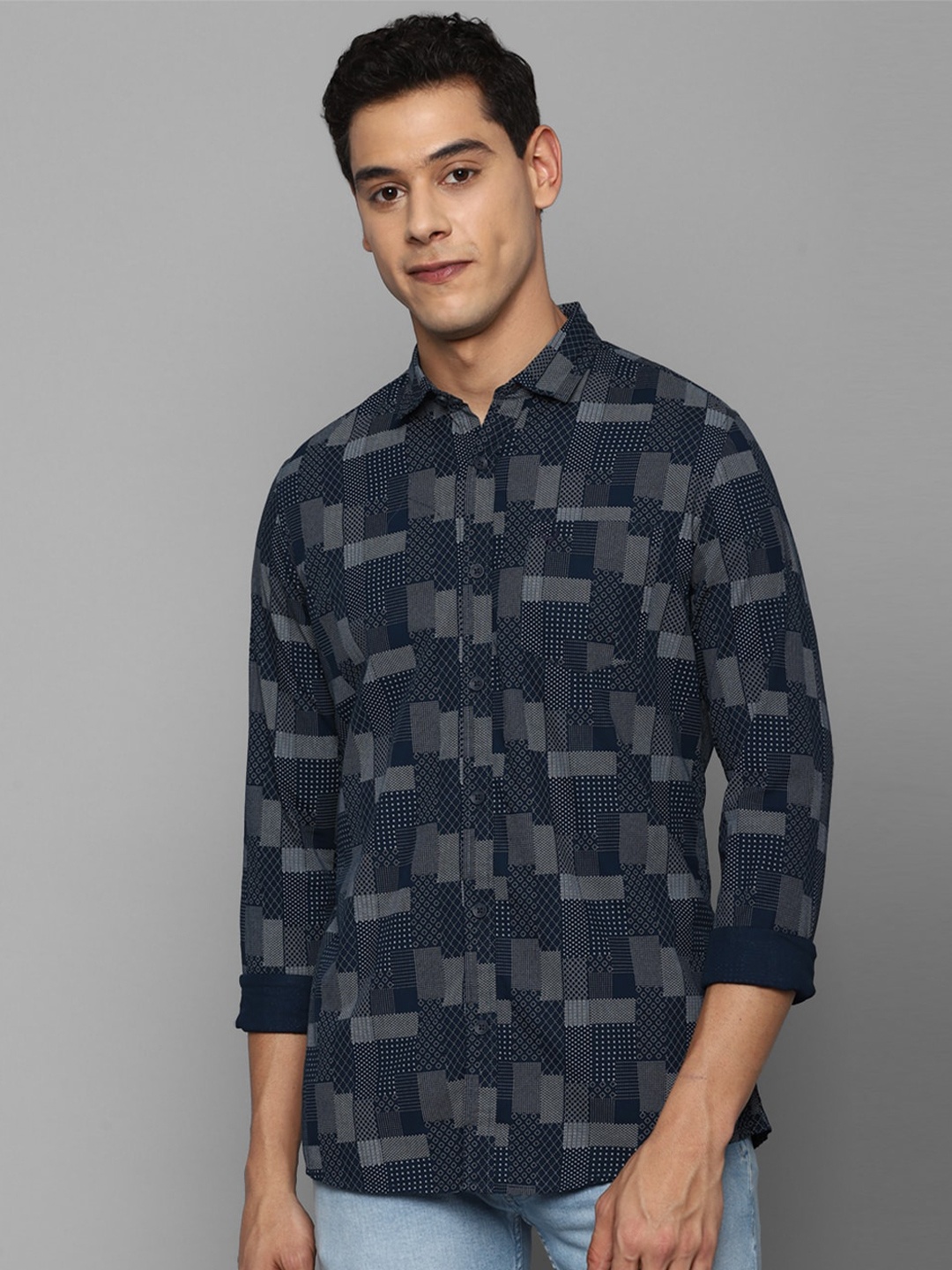 

Allen Solly Sport Men Navy Blue Printed Casual Shirt