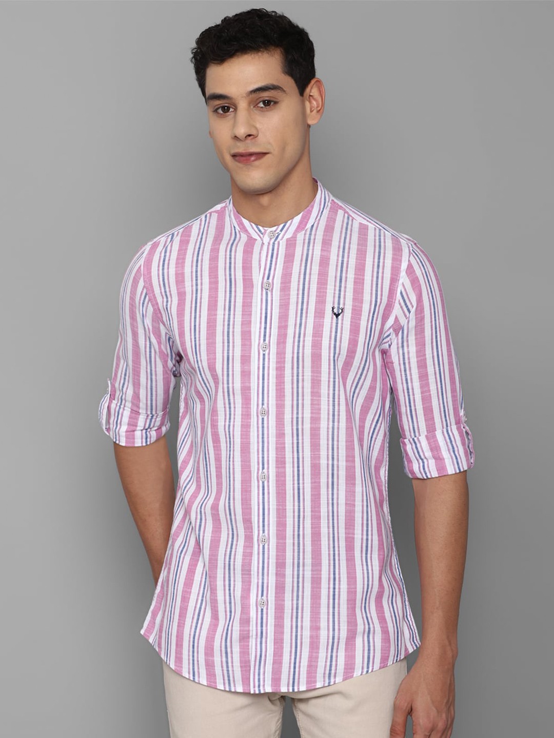 

Allen Solly Sport Men Pink Striped Casual Shirt
