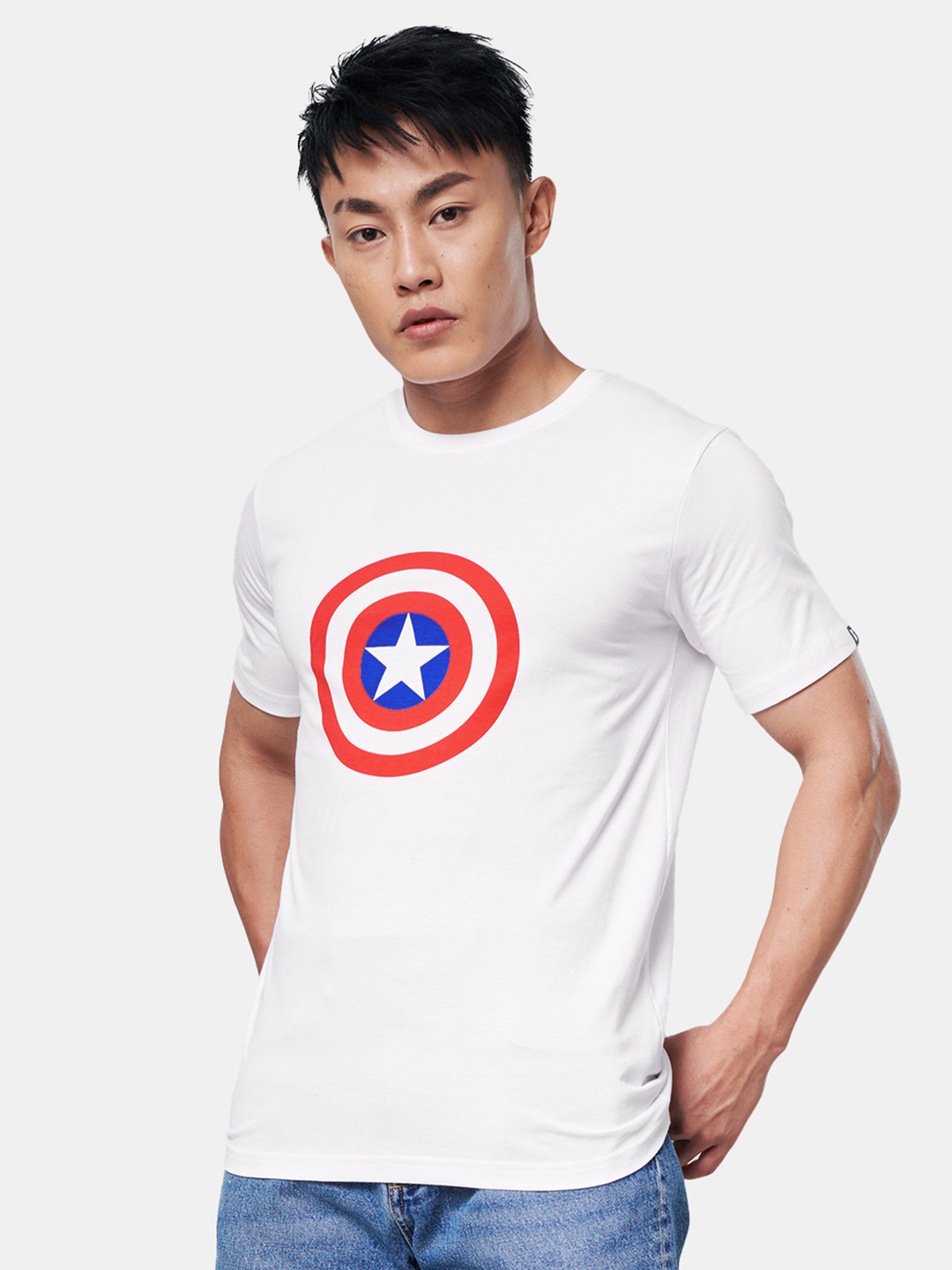 

The Souled Store Men White Captain America Printed T-shirt