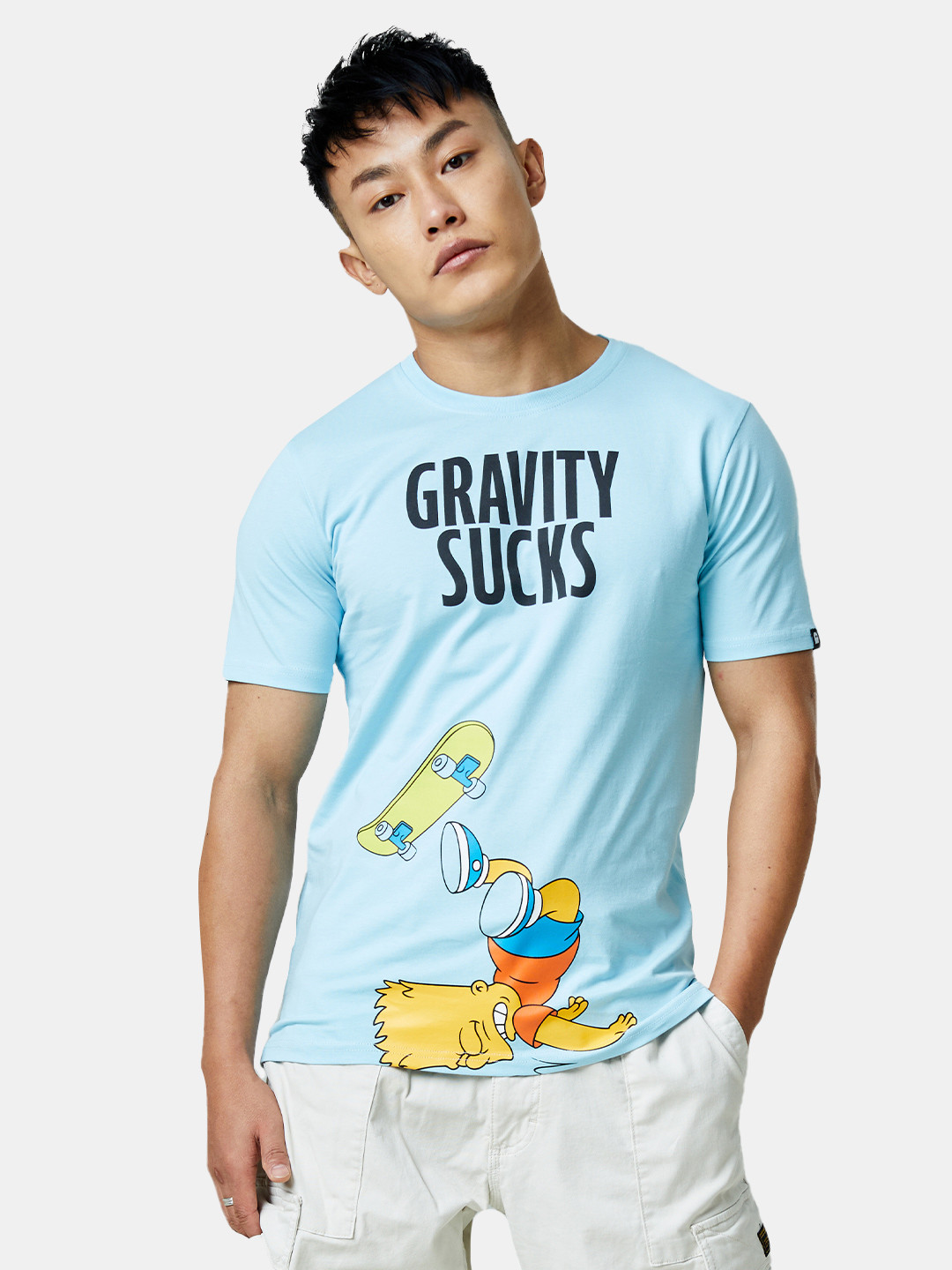 

The Souled Store Men Blue Printed T-shirt