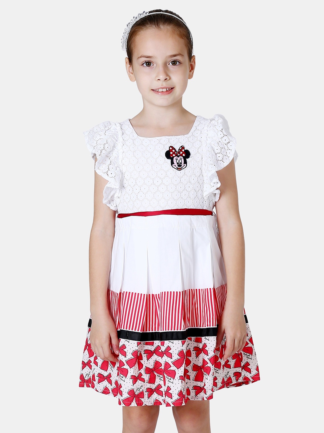 

One Friday Off White Floral A-Line Dress