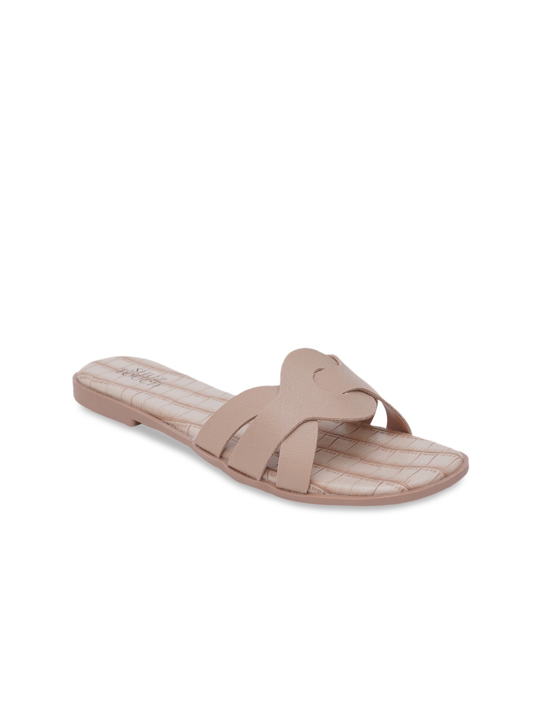 

SHUZ TOUCH Women Cream-Coloured Open Toe Flats