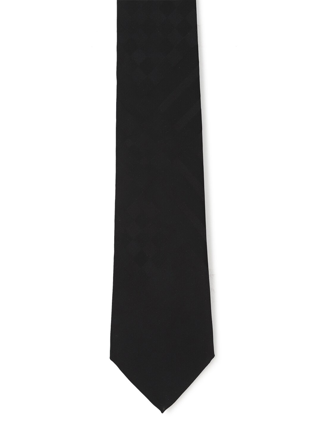 

Peter England Men Black Solid Skinny Tie