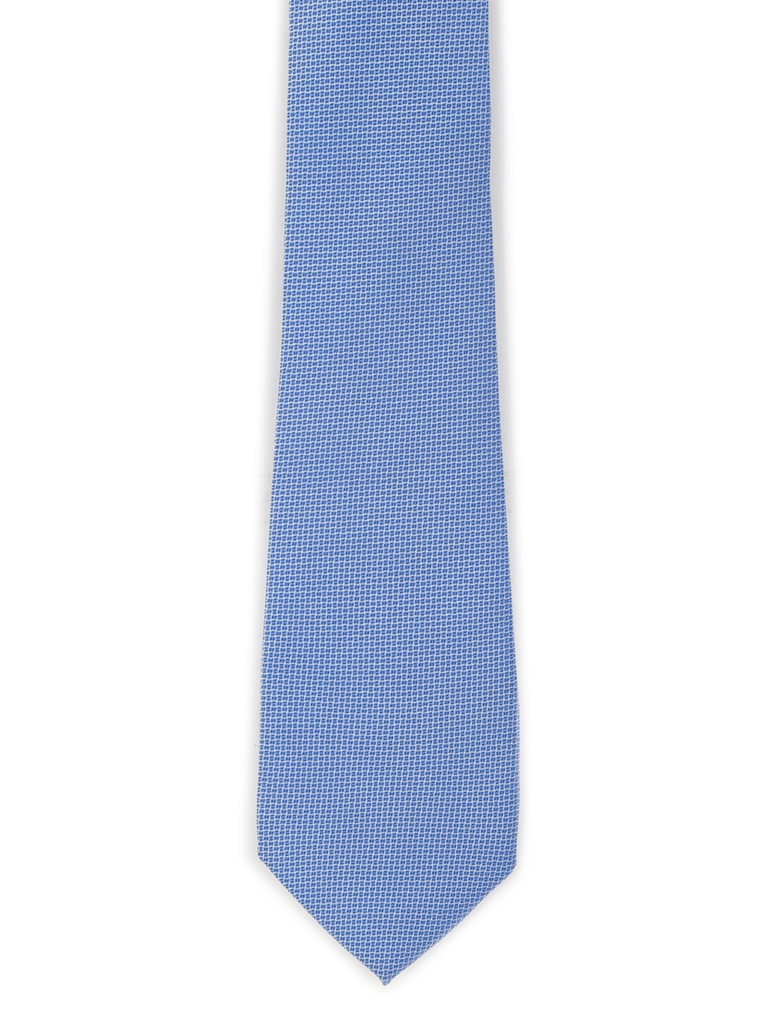 

Peter England Men Blue & White Woven Design Broad Tie