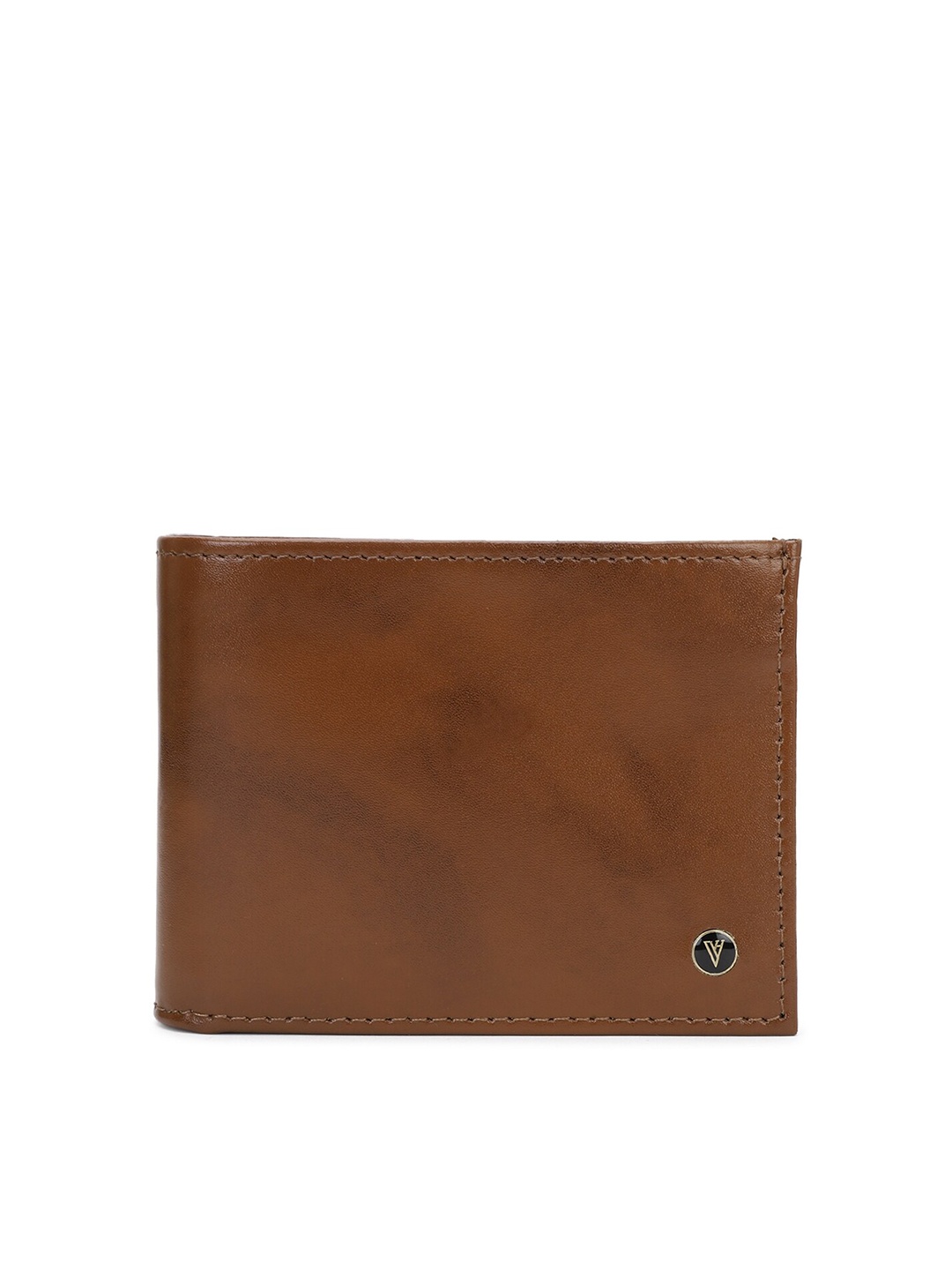 

Van Heusen Men Brown Leather Two Fold Wallet with Fap coin Pocket and 3 card Holder