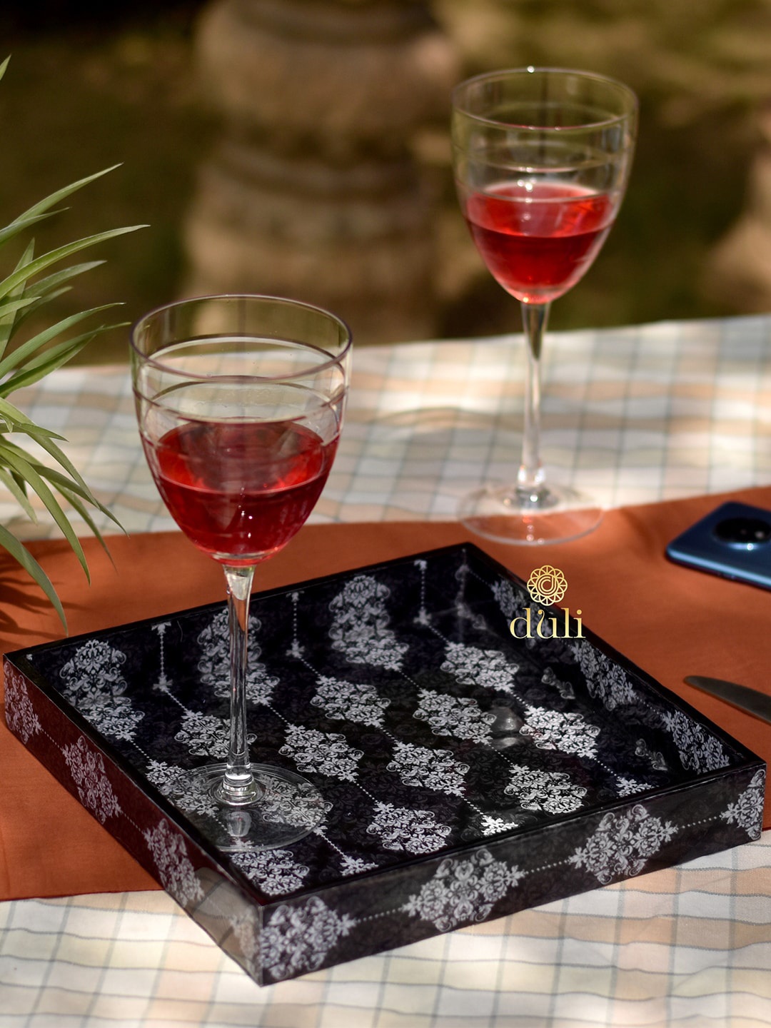 

DULI Black & White Printed & Enamel Coated Multipurpose Tray