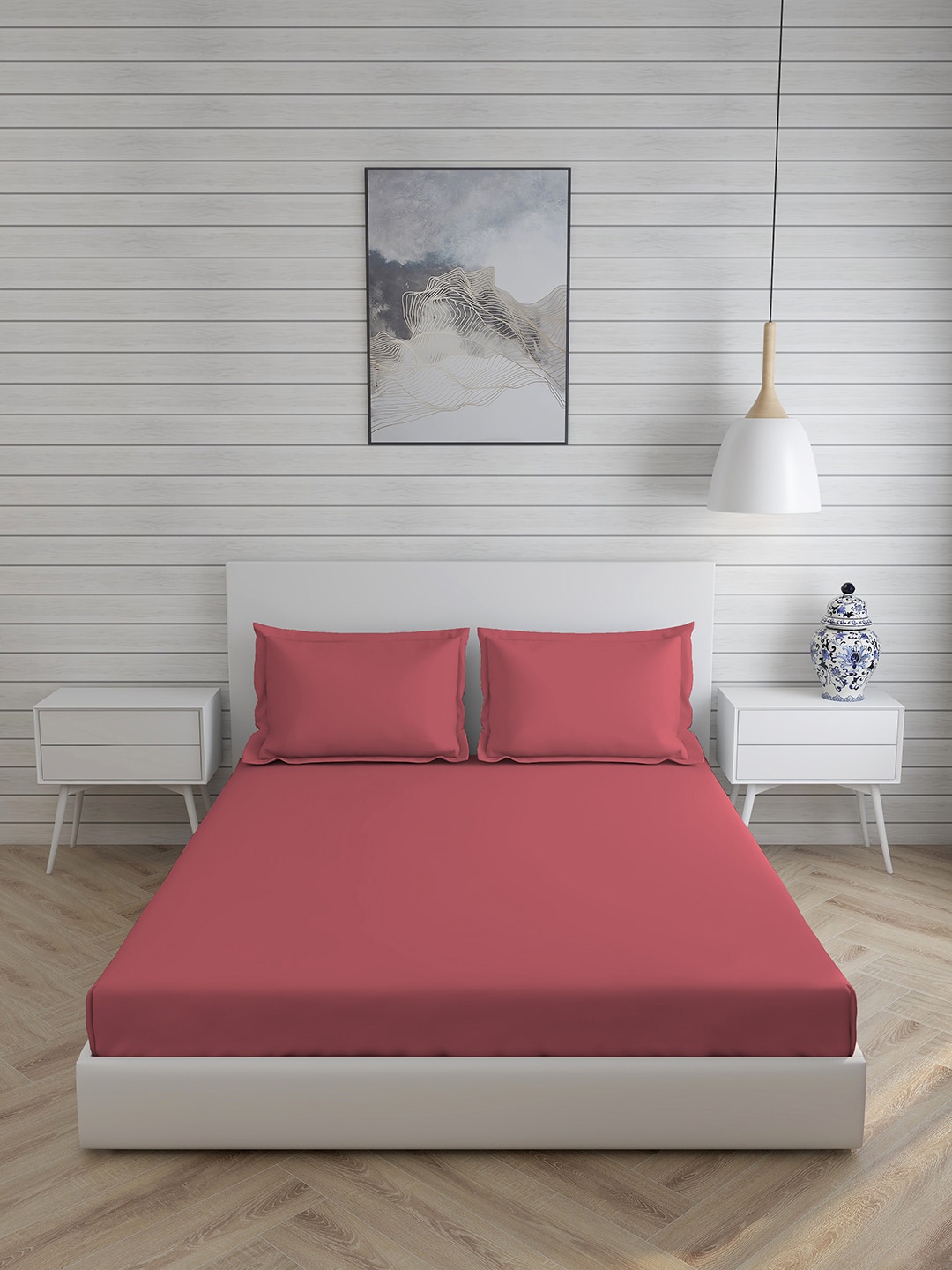 

Boutique Living India Pink Solid Bedding Set