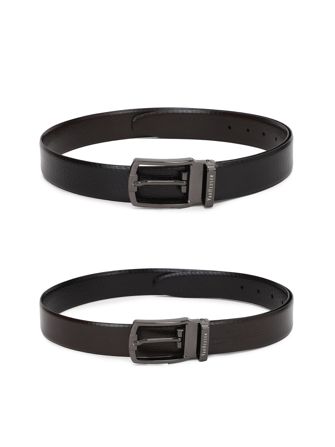 

Van Heusen Men Black Leather Reversible Formal Belt