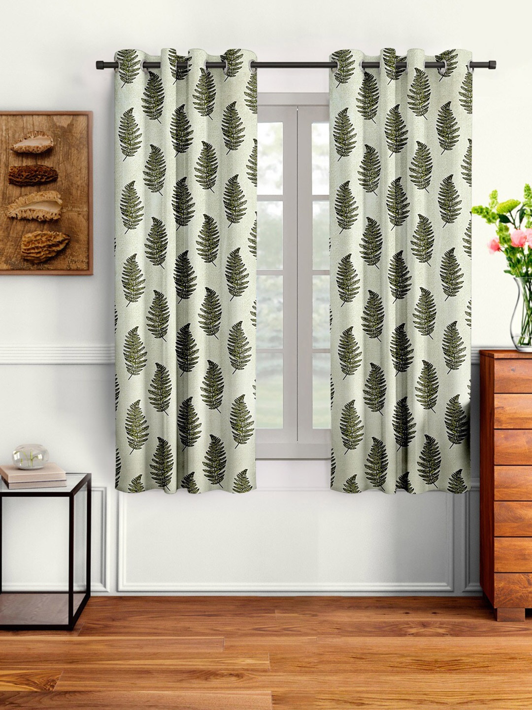 

Cortina Set of 2 Printed Window Curtains, Green
