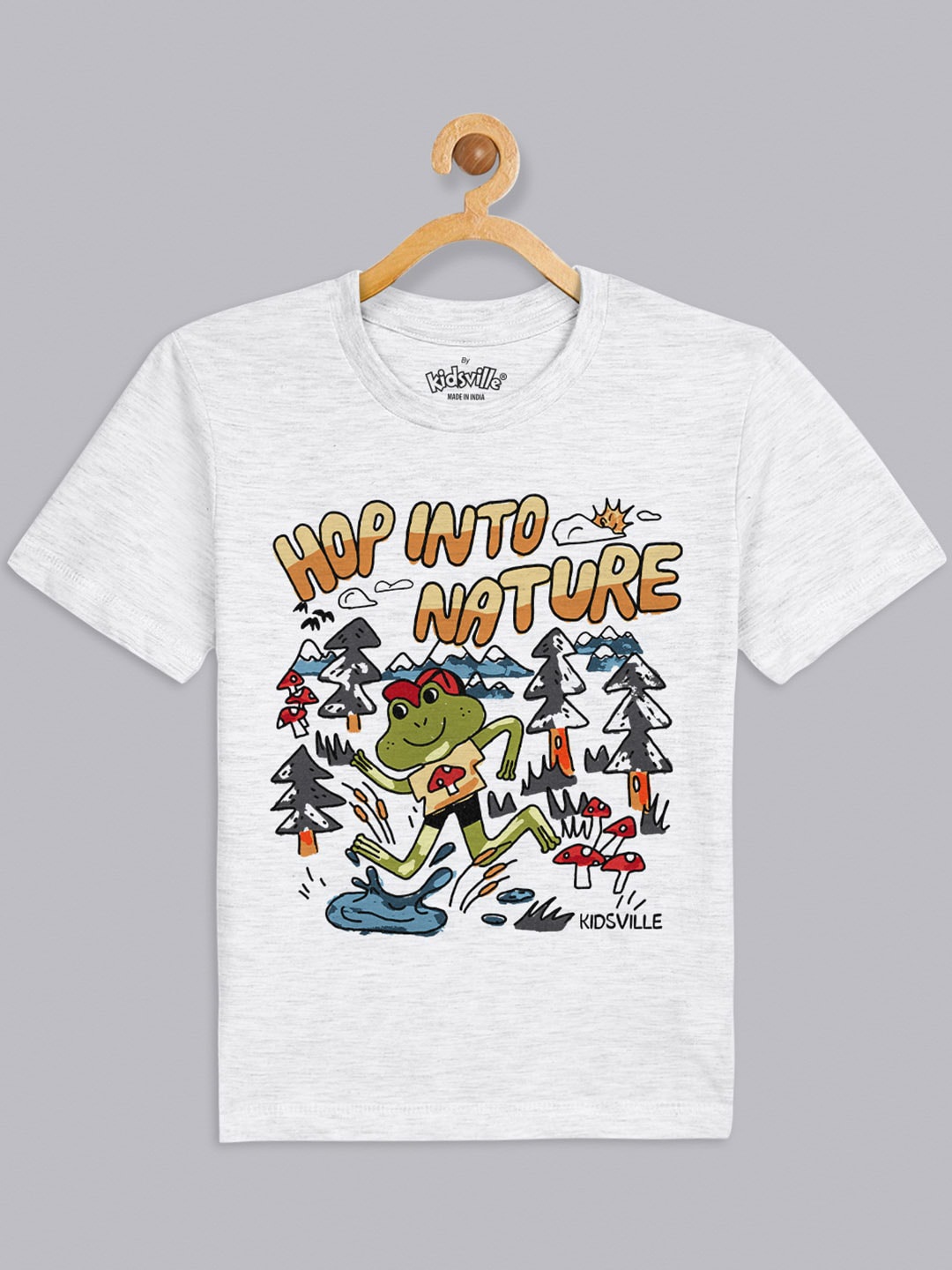 

Kids Ville Boys Grey Printed Pure Cotton T-shirt