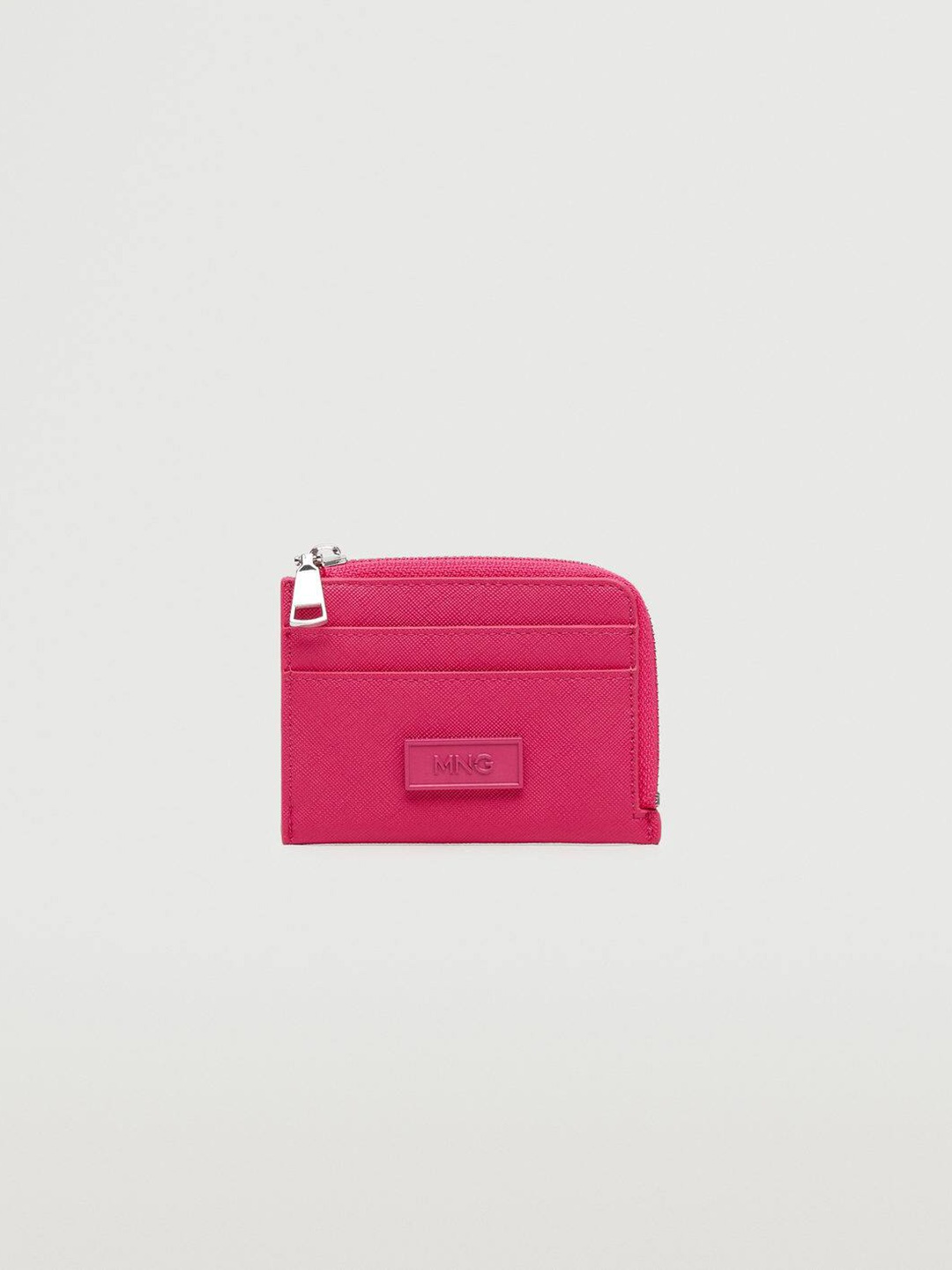 

MANGO Women Fuchsia Pink Textured Zip Around Wallet