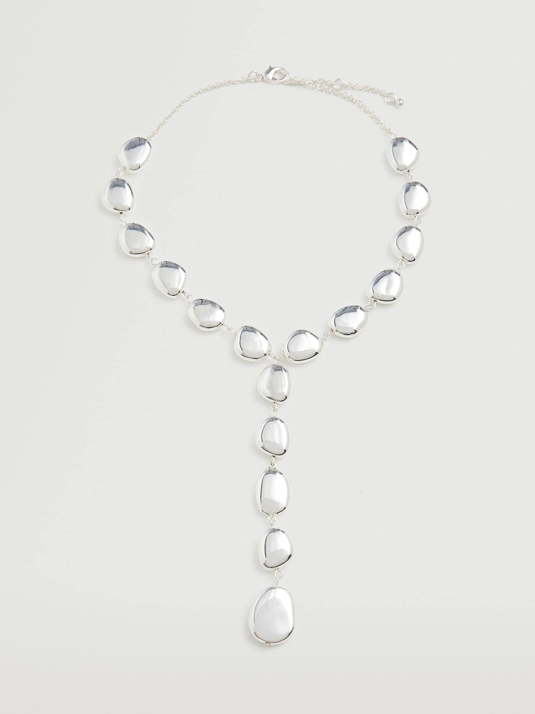 

MANGO Silver-Toned Beaded Necklace