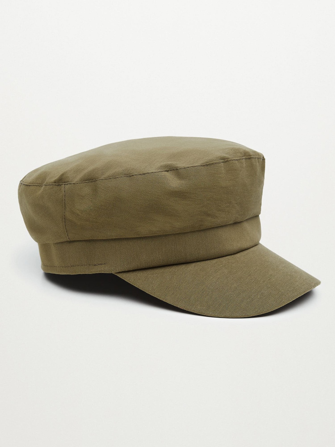 

MANGO Women Olive Green Solid BakerBoy Hat