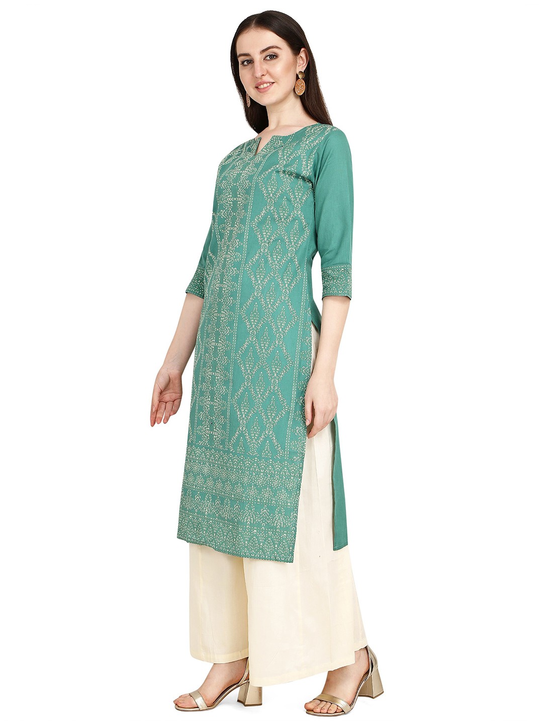 

RGHT Green Ethnic Motifs Printed Kurta