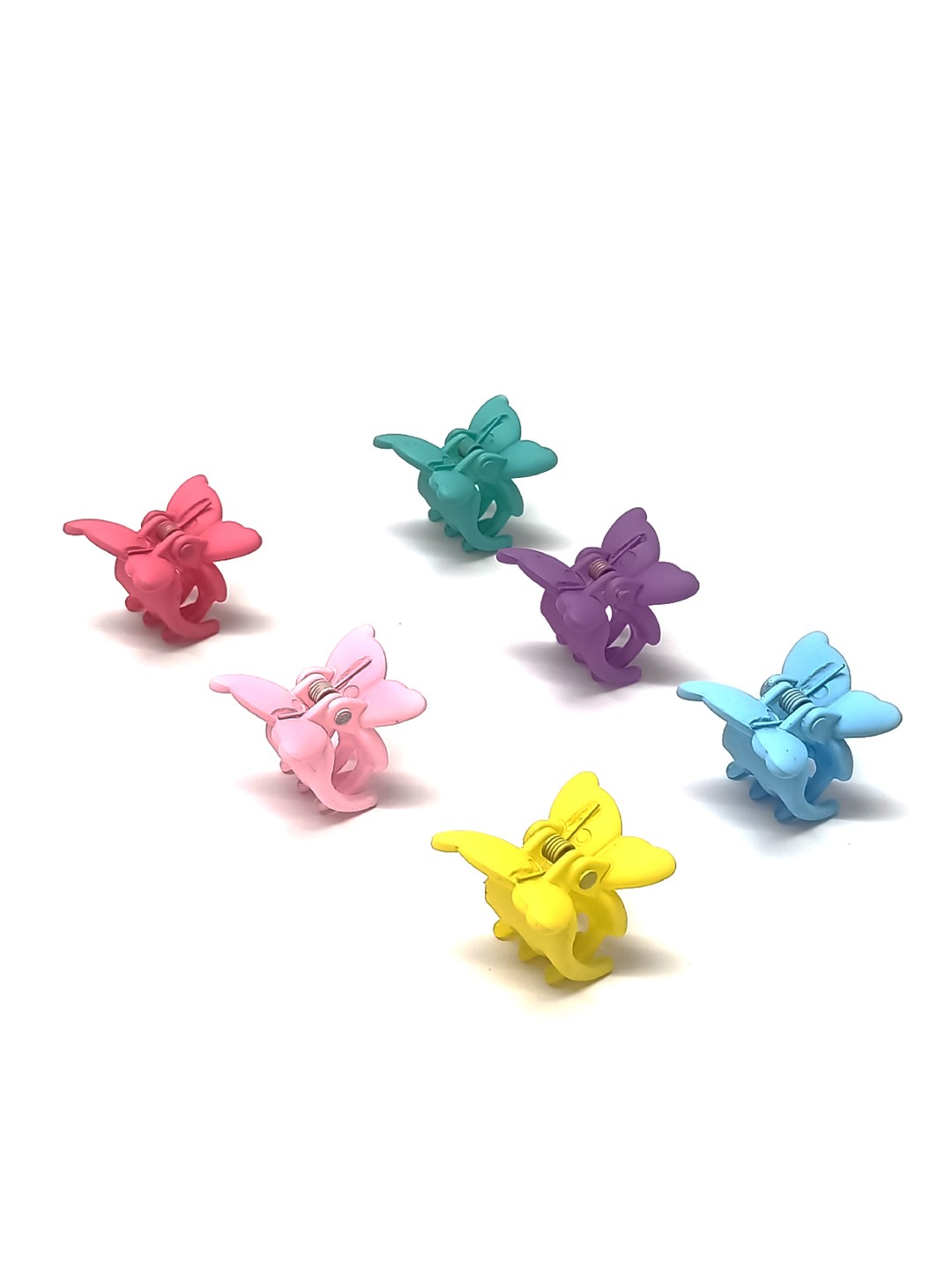 

OOMPH Women Set of 6 Pink & Yellow Solid Claw Clips