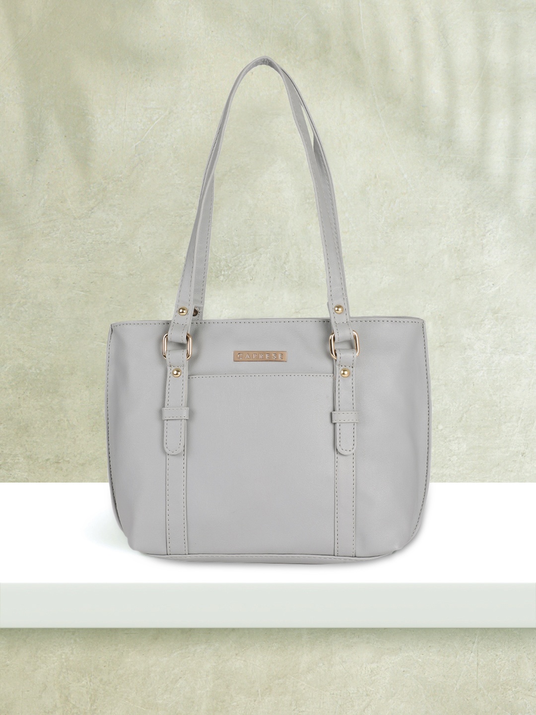 

Caprese Grey Solid Structured Shoulder Bag