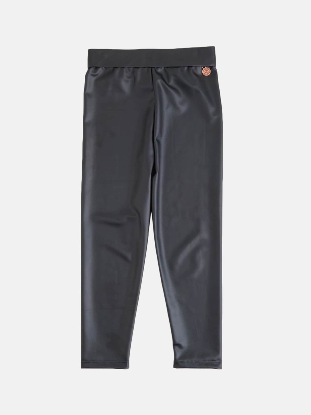 

Angel & Rocket Girls Black Solid Leather Look Cotton Leggings