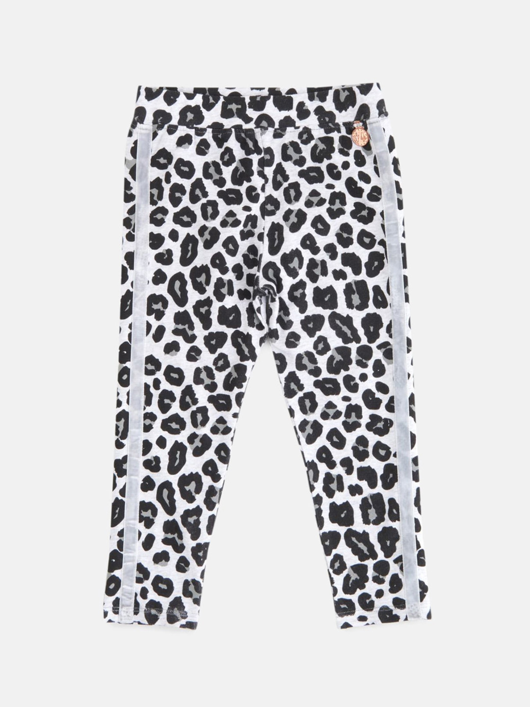 

Angel & Rocket Girls Grey & White Leopard Printed Leggings
