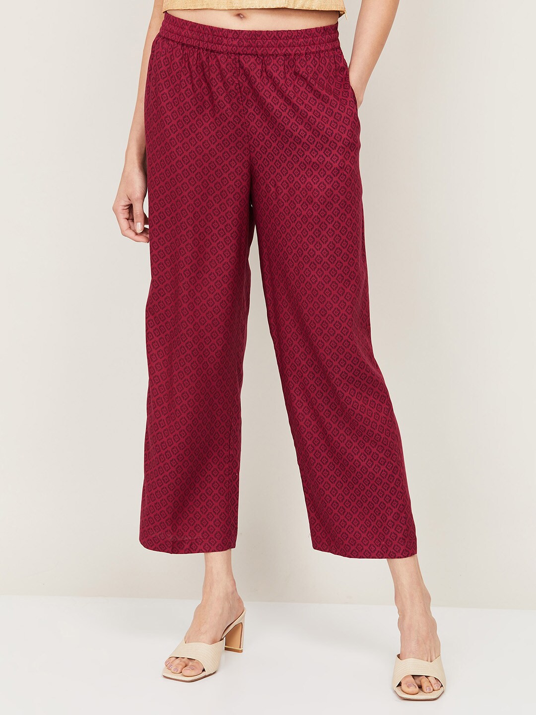 

Melange by Lifestyle Women Red Printed Palazzos