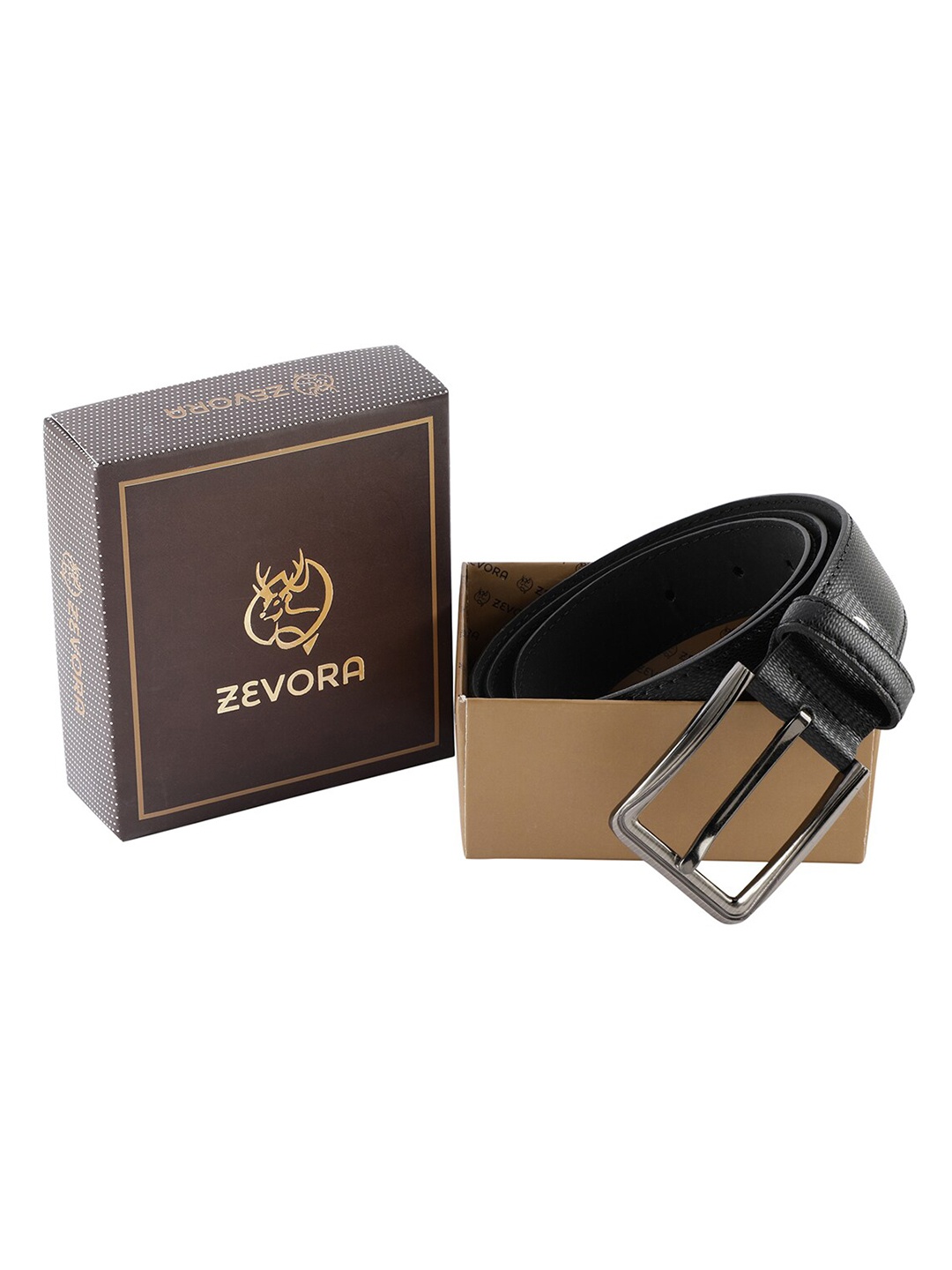 

ZEVORA Women Black Textured Casual Belt