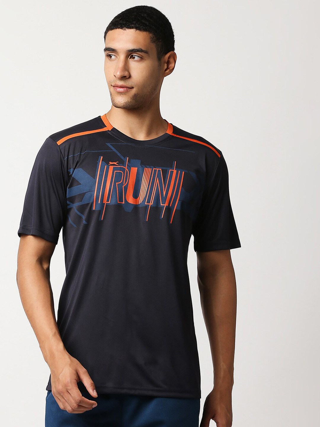 

Black Panther Men Blue Typography Printed Slim Fit Running T-shirt