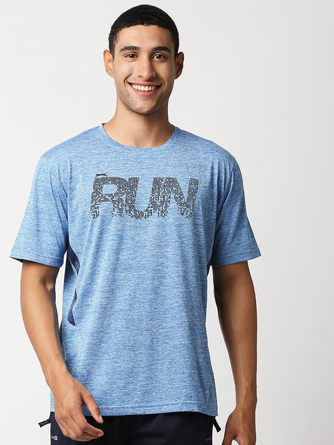 

Black Panther Men Blue Typography Printed Slim Fit Acti Fit Running T-shirt