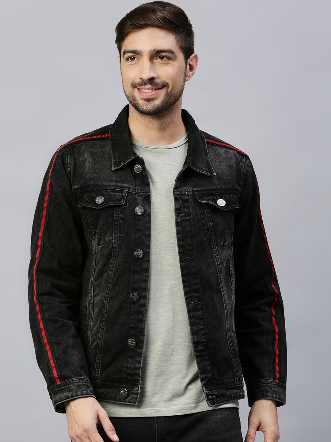 

High Star Men Black Washed Denim Jacket