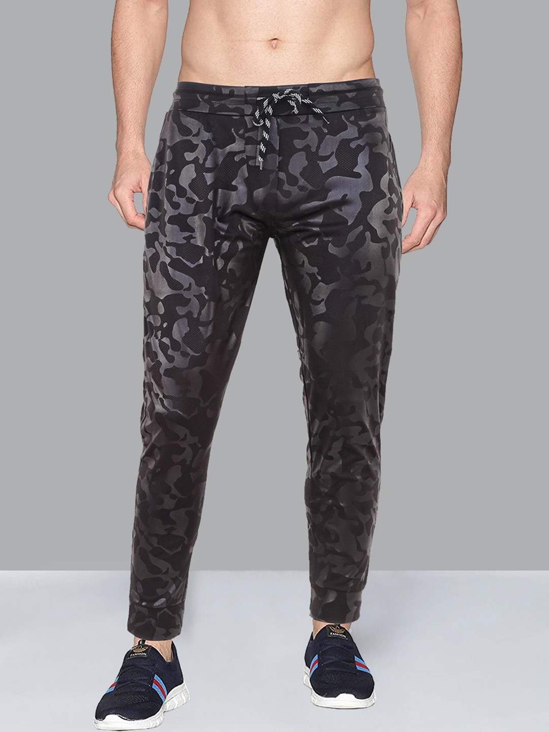 

AVOLT Men Black Printed Cotton Slim-Fit Joggers
