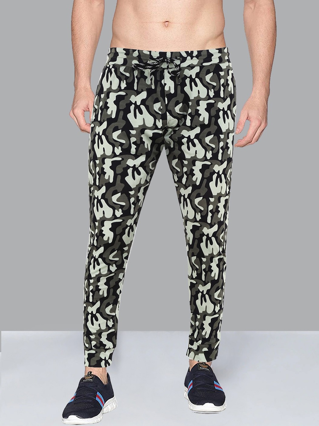 

AVOLT Men Multicolored Printed Slim Fit Cotton Joggers, Multi