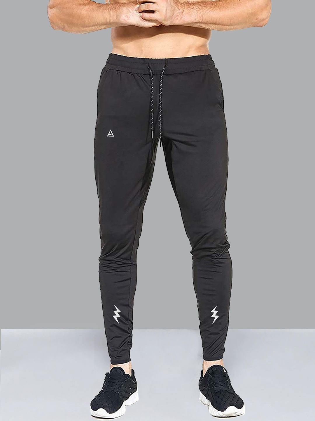 

AVOLT Men Black Solid Cotton Slim-Fit Joggers