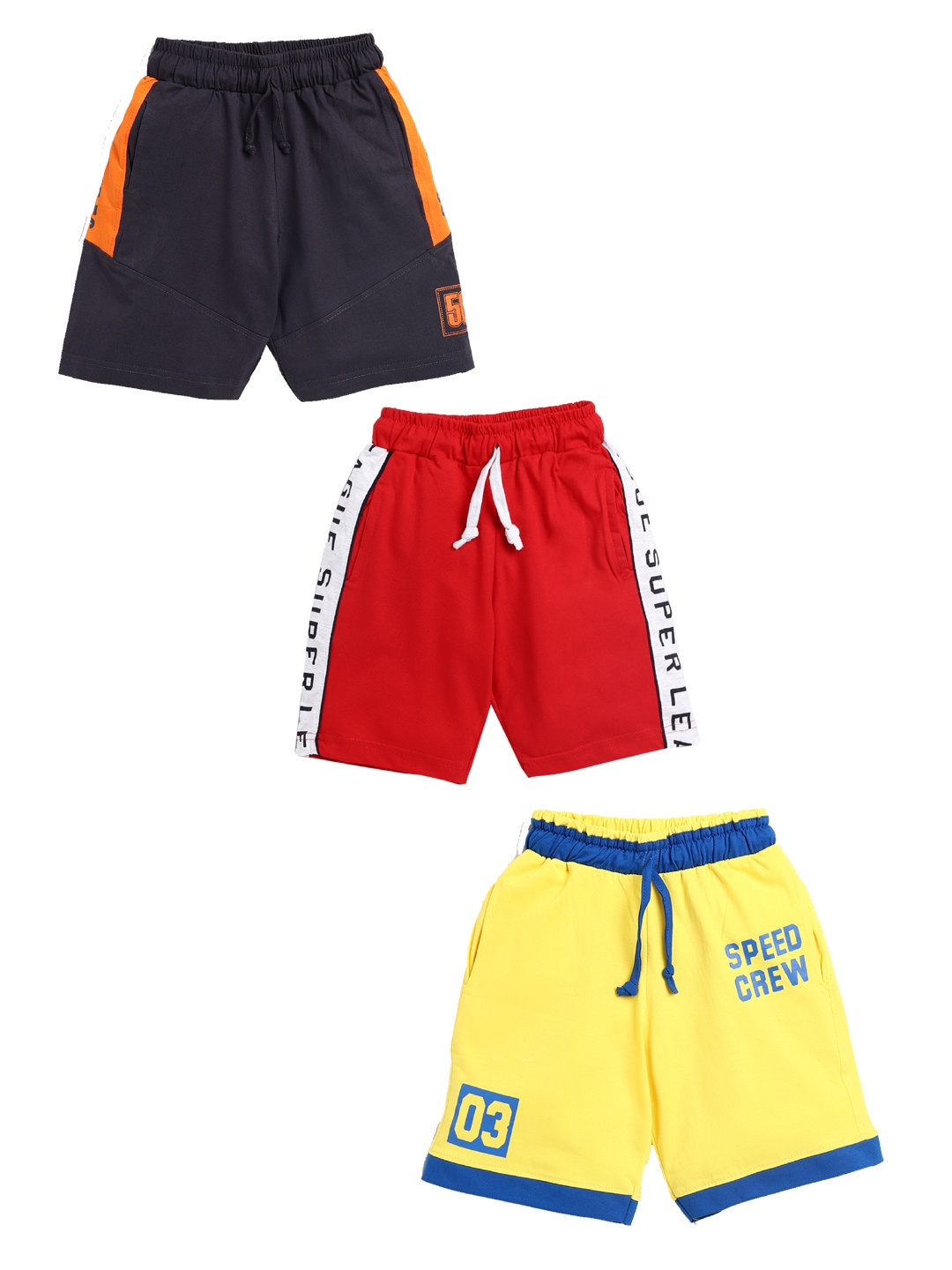 

Todd N Teen Boys Pack of 3 Printed Cotton Shorts, Yellow