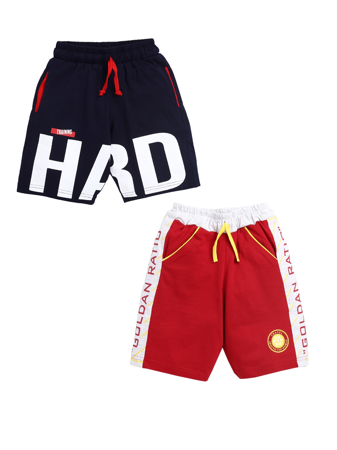 

Todd N Teen Boys Pack of 2 Printed Cotton Shorts, Navy blue
