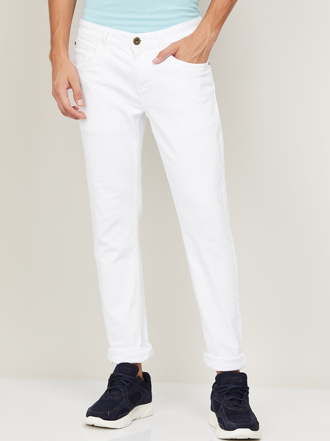 

Forca by Lifestyle Men White Slim Fit Jeans