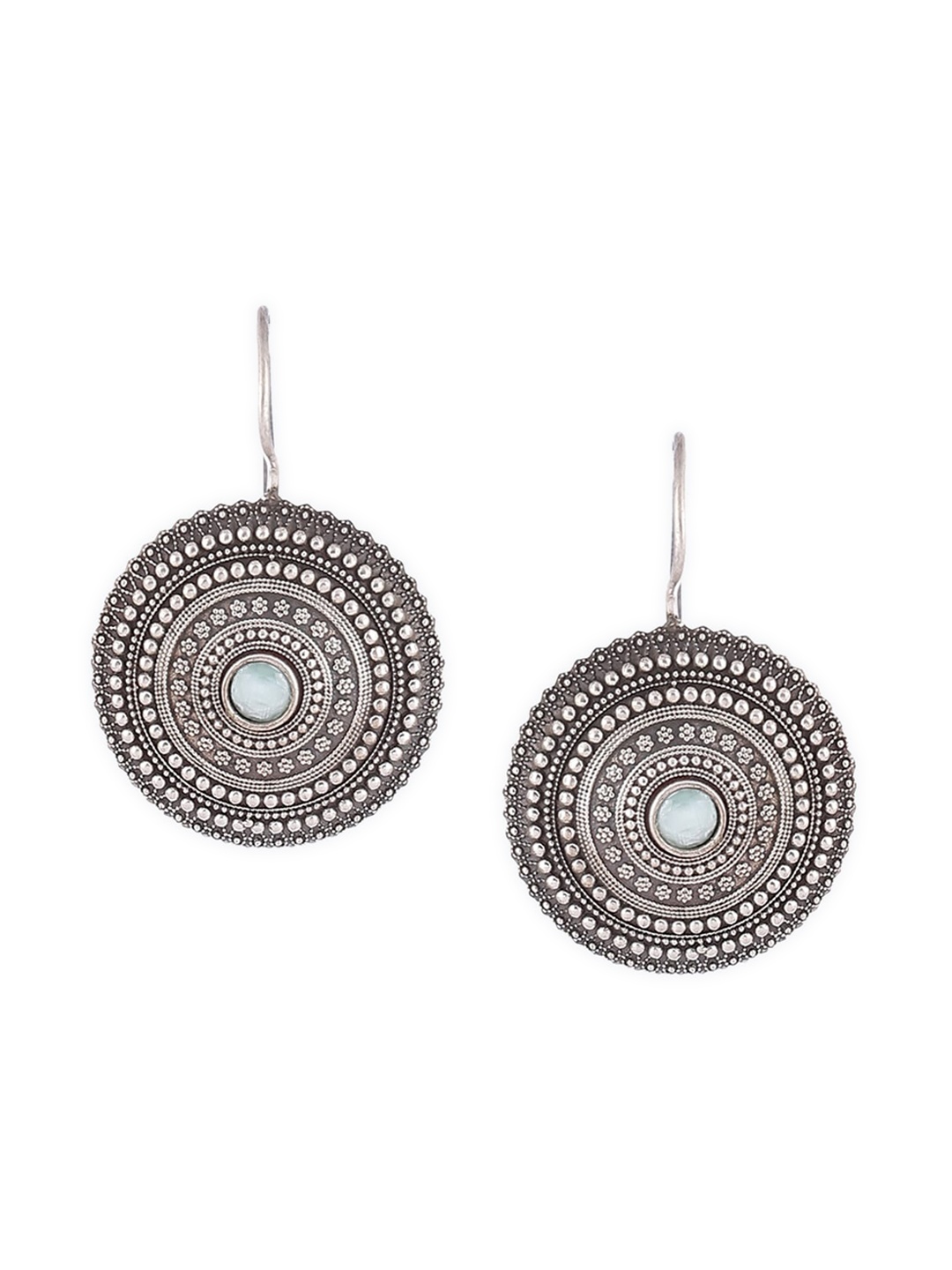 

Biba Silver-Toned Circular Drop Earrings