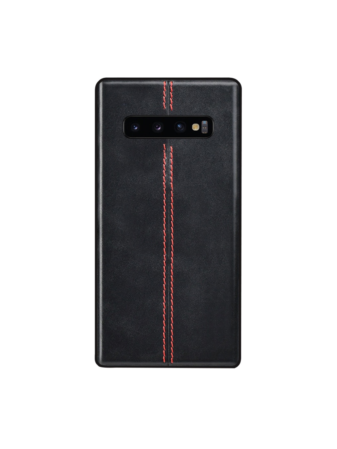 

TREEMODA Black Solid Leather Samsung Galaxy S10 + Back Case