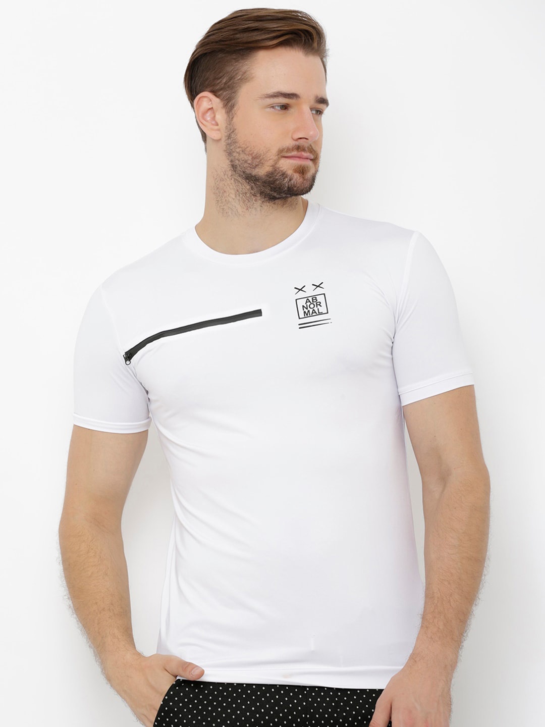 

Rex Straut Jeans Men White Slim Fit T-shirt