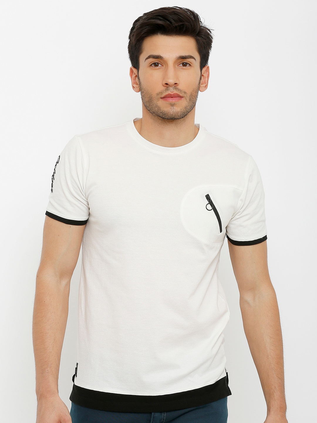 

Rex Straut Jeans Men White Slim Fit T-shirt