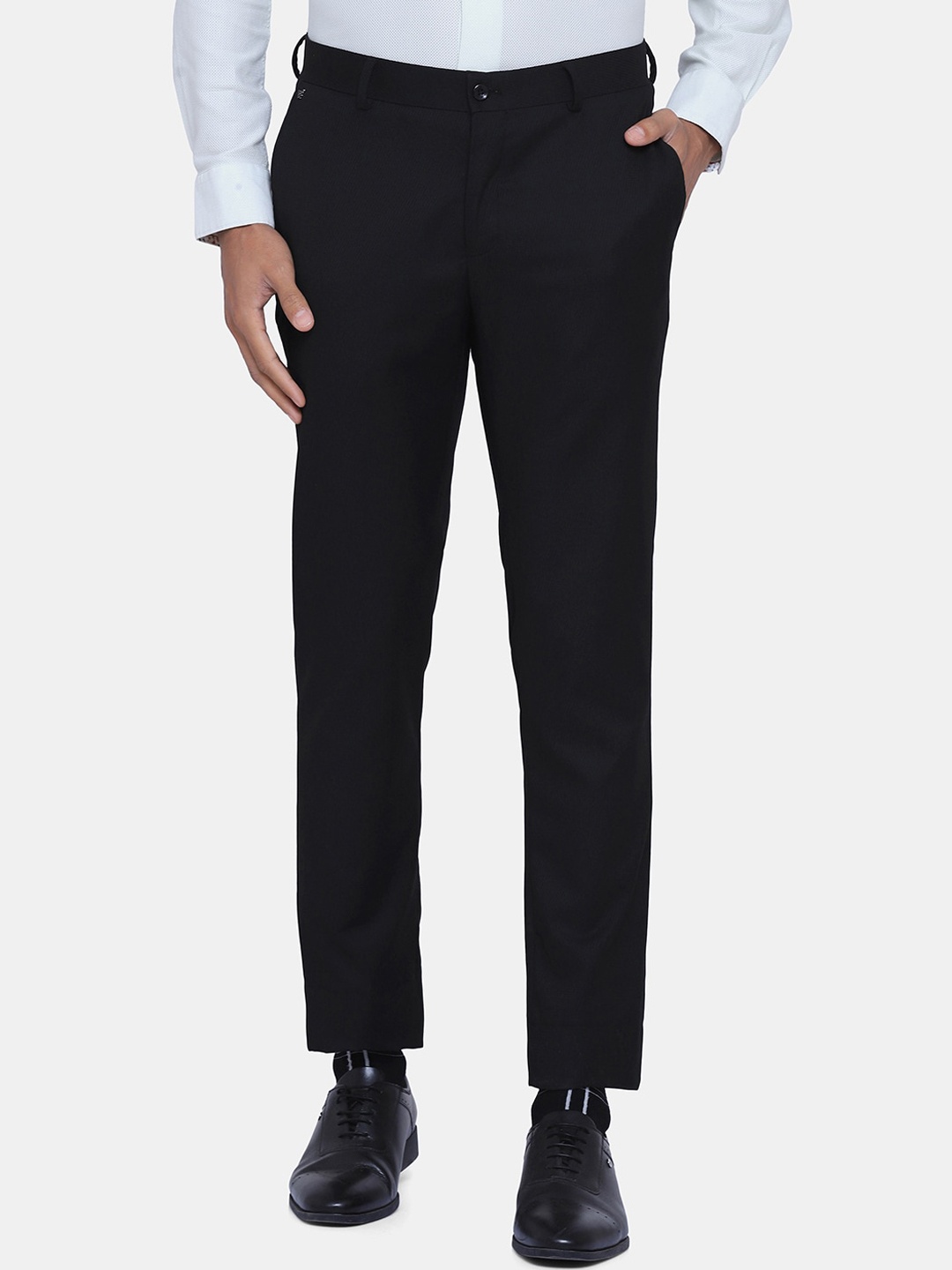 

Blackberrys Men Black B-95 Slim Fit Formal Trousers