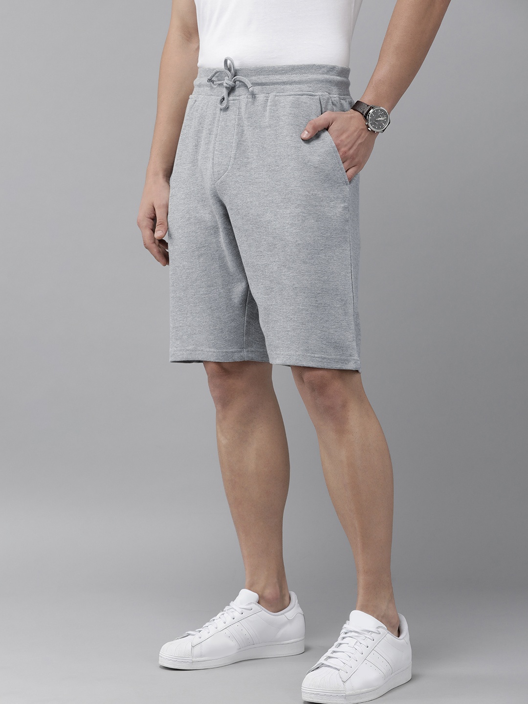 

Arrow Sport Men Grey Melange Mid-Rise Shorts