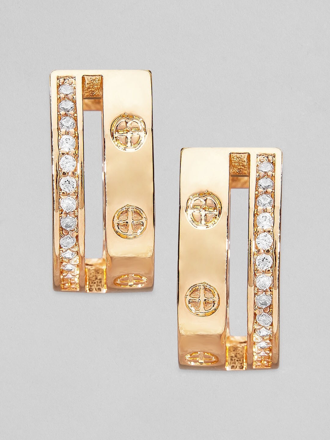 

Rubans Voguish Gold-Plated Circular Studs Earrings