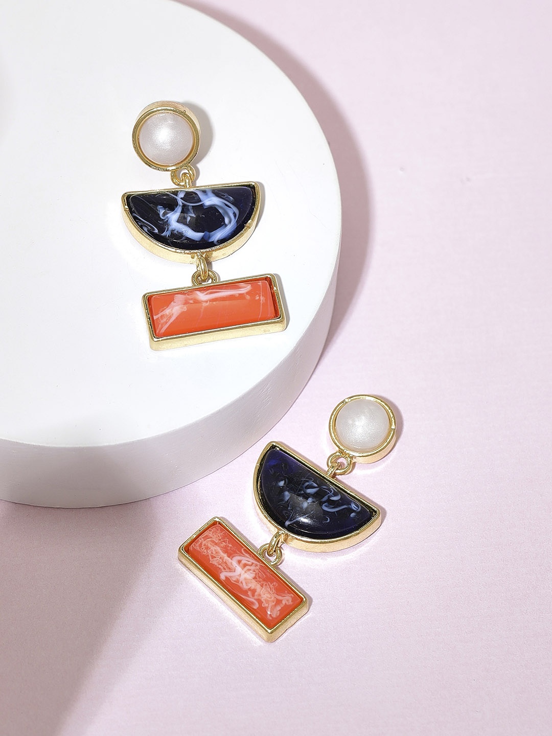 

TOKYO TALKIES X rubans FASHION ACCESSORIES Gold-Plated Geometric Shaped Drop Earrings