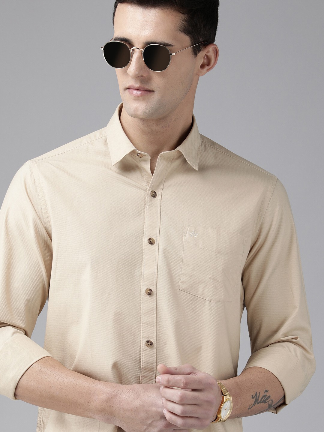 

Arrow Sport Men Beige Slim Fit Casual Shirt