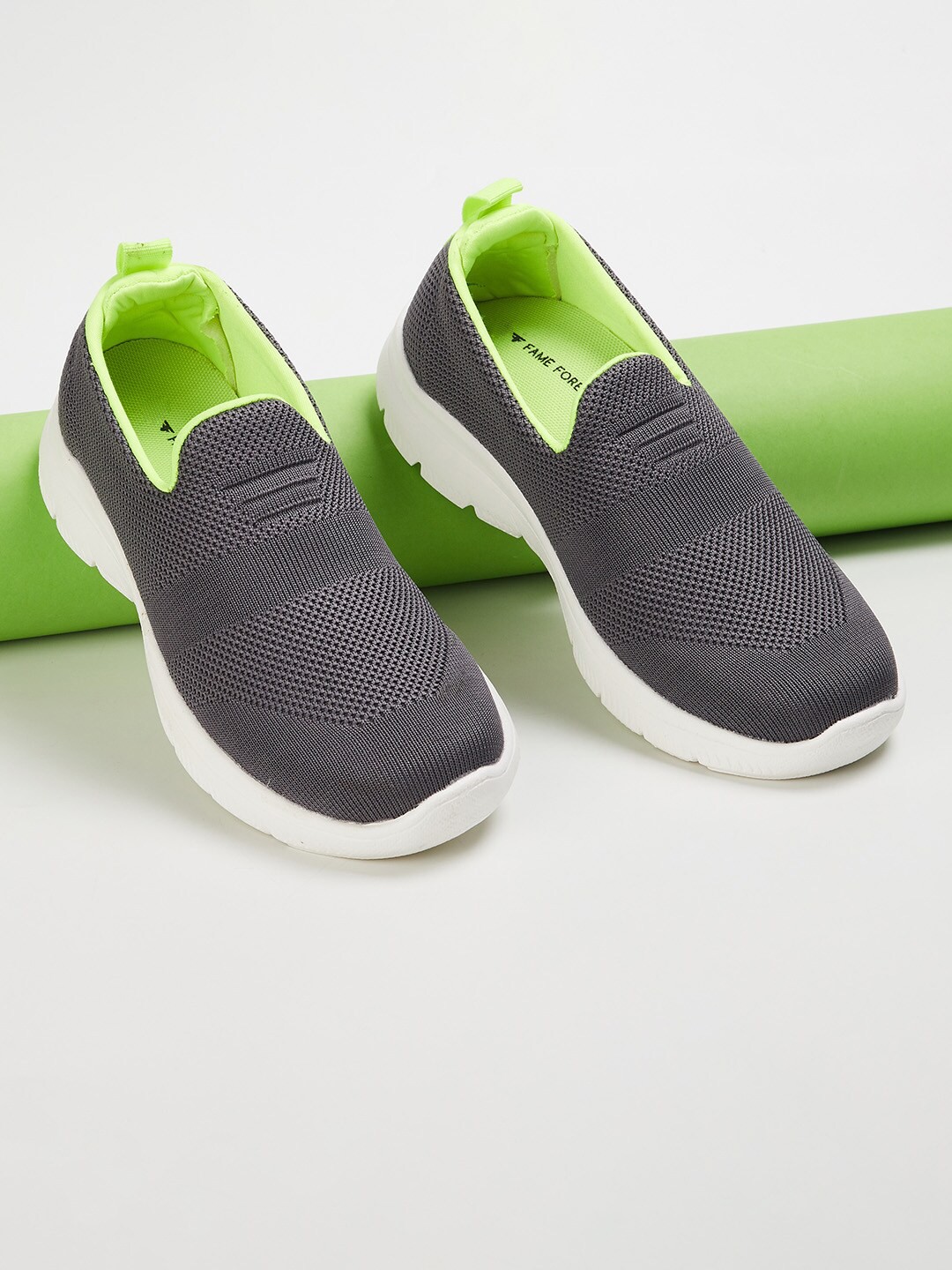 

Fame Forever by Lifestyle Boys Grey Woven Design Slip-On Sneakers