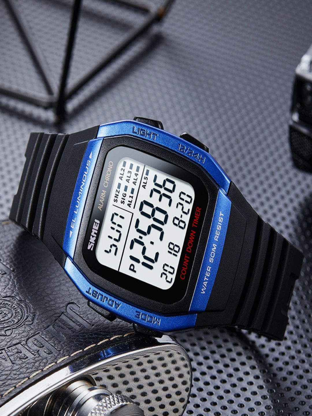 

Skmei Unisex Blue Dial & Black Straps Digital Watch Skmei 1278 Blue