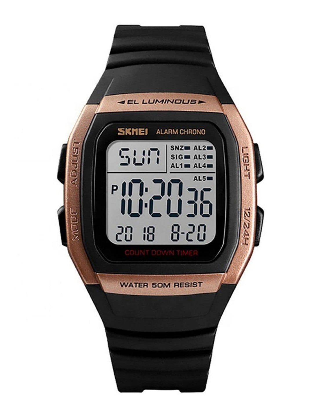 

Skmei Unisex Gold-Toned Digital Multi Function Watch Skmei 1278 Gold